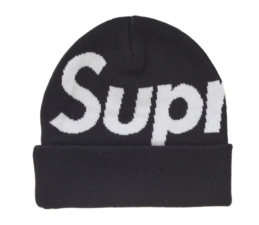 Supreme Big Logo Beanie Grey New