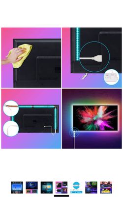 Led Strip Lights, 6.56ft 5050 TV Backlight,USB Led Lights with Remote,RGB Color Changing Light Strip for Bedroom, Gaming Lights for TV, Computer,Desk