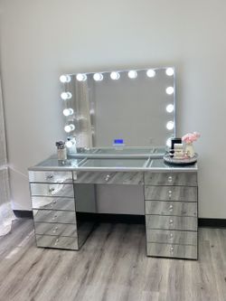 Mirrored Makeup Vanity With Bluetooth Mirror Financing available includes delivery
