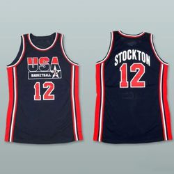 Custom 92' John Stockton Team USA Jersey