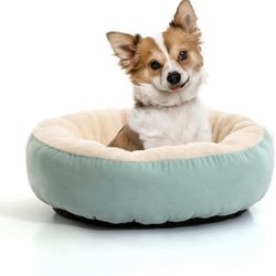 Round Dog Bed,Suede Dog Bed Cat Bed,Bolster Pet Sofa,Non-Slip Bottom