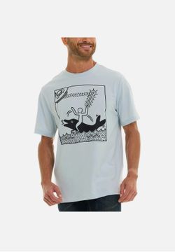Keith Haring Men's Graphic Tee, Blue, Large