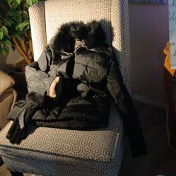 Coach Leather Wear Coat Size XS Black With Leathertrim