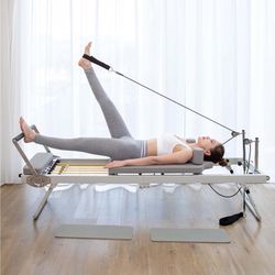 Multifunctional Foldable Pilates Reformer, Adjustable Intensity Pilates Bed, Exercise Yoga Equipment, Fitness Equipment