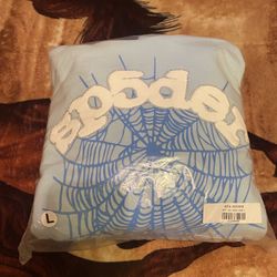 🕸️SP5DER P*NK V2 HOODIE-LIGHT BLUE-SIZE LARGE-BRAND NEW🕸️AUTHENTIC✅