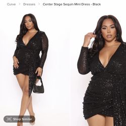 Black Sequin Dress Size 1x 