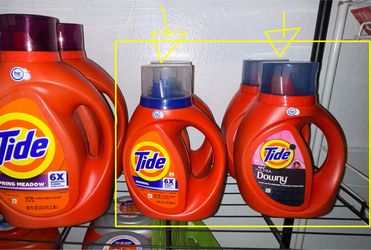 Tide detergent 32oz and downy 30oz