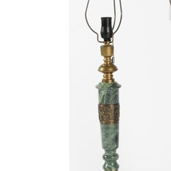 Tall Japanese Mid Century Bronze and Marble Lamps,