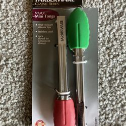 Set Of 2 Farberware Mini Tongs, Brand New