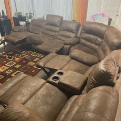 Sectional Sofa  with Recliner 