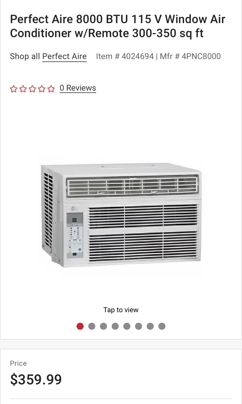 Brand New Perfect Aire Window Mount Air Conditioner