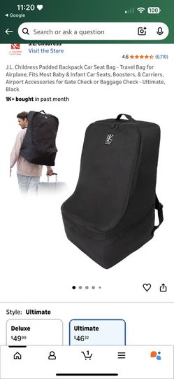 J.L. Childress Padded Backpack Car Seat Bag