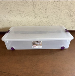 One Sterilite Clear View Underbed Storage Bin With Wheels