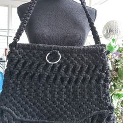 Woven Handbag  Unique Bag Vintage Purse 