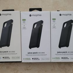 (3x) - Mophie Juice Pack Access Protective Battery Case for iPhone 11 Pro Max - Black