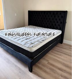 New king bed frame with mattress