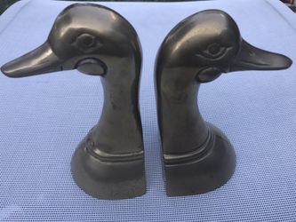 Vintage solid brass Ducks bookends