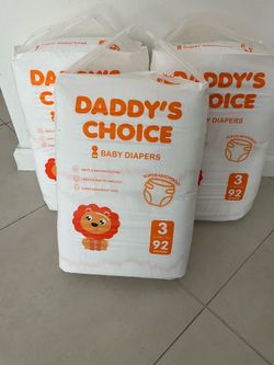 Daddy’s choice diapers, size 3 and 2 available