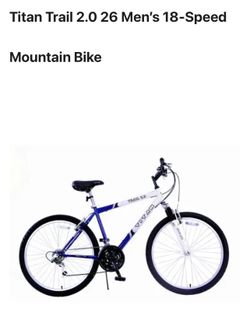 Titan Trail 2.0 18-Speed 26” Men's Mountain Bicycle Blue
