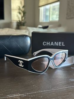 Chanel Cat-Eye Sunglasses Black and White