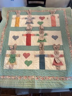 Quilted bunny, baby blanket