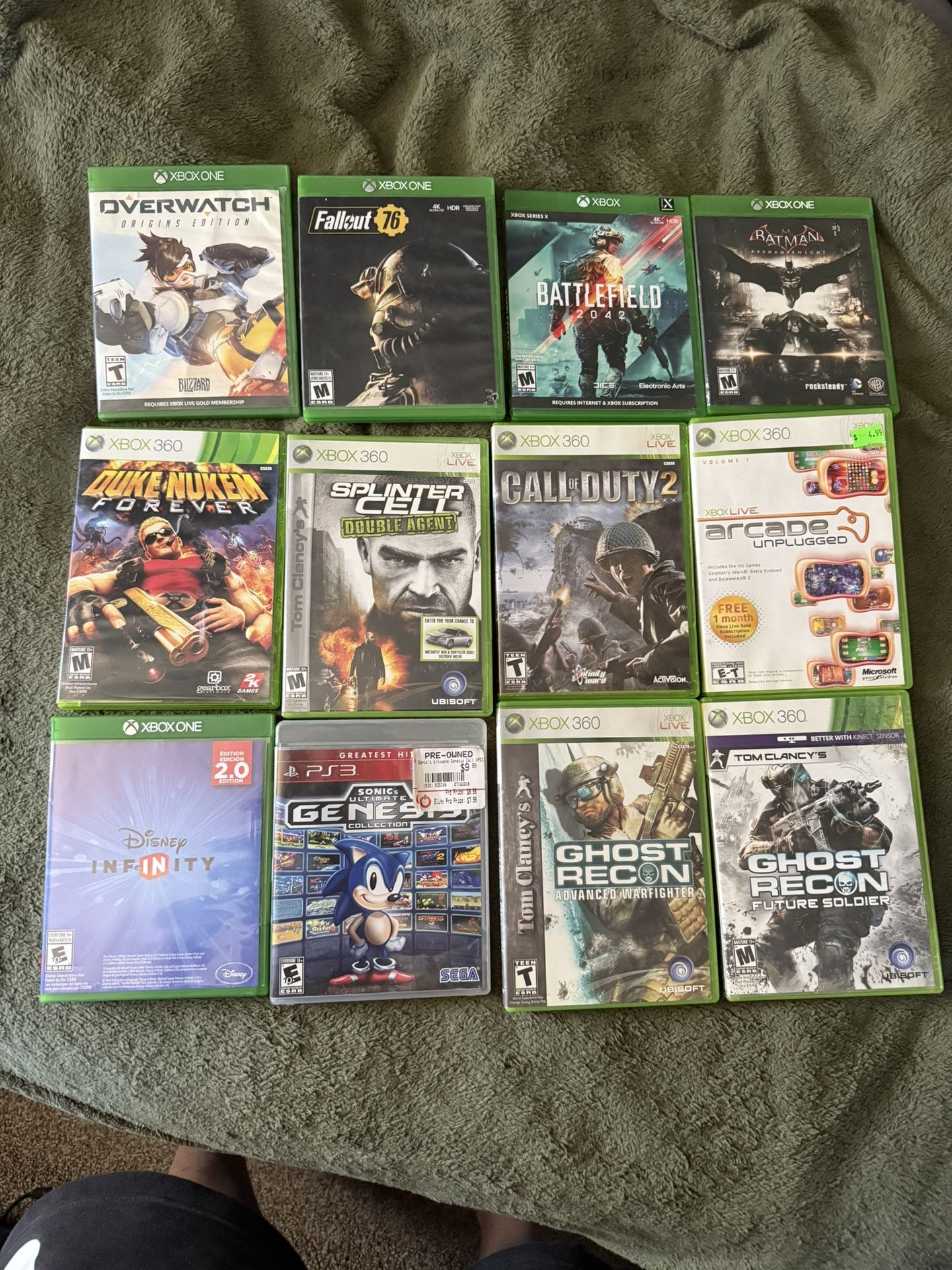 $5 Each Xbox 360 Xbox One Xbox Series X Ps3 Games Tom Clancy Fallout Battlefield Batman Ghost Recon Sonic Splinter Cell Duke Nukem Overwatch