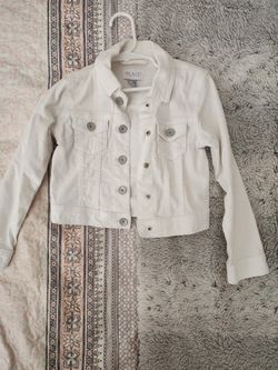 Childrens Place kids white denim jacket