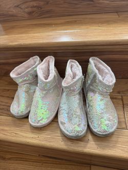 2 pairs Cotton On girls size 6 sequin shoes 