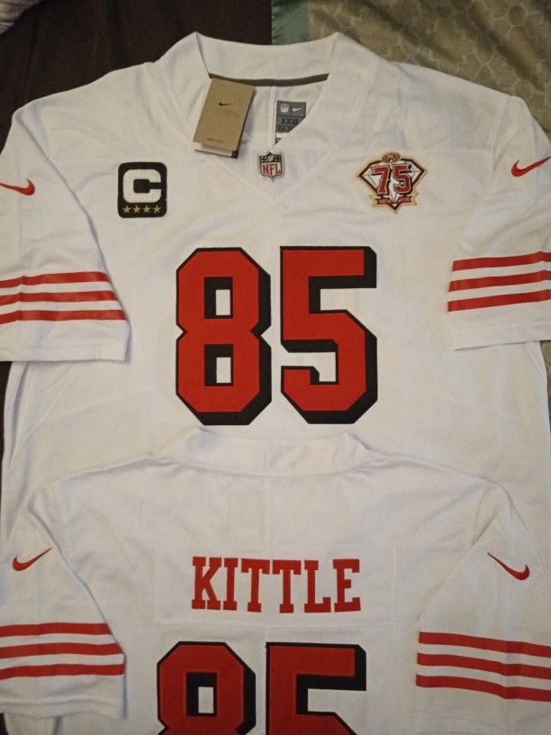 49ers #85 Kettle White Throwback Jersey 