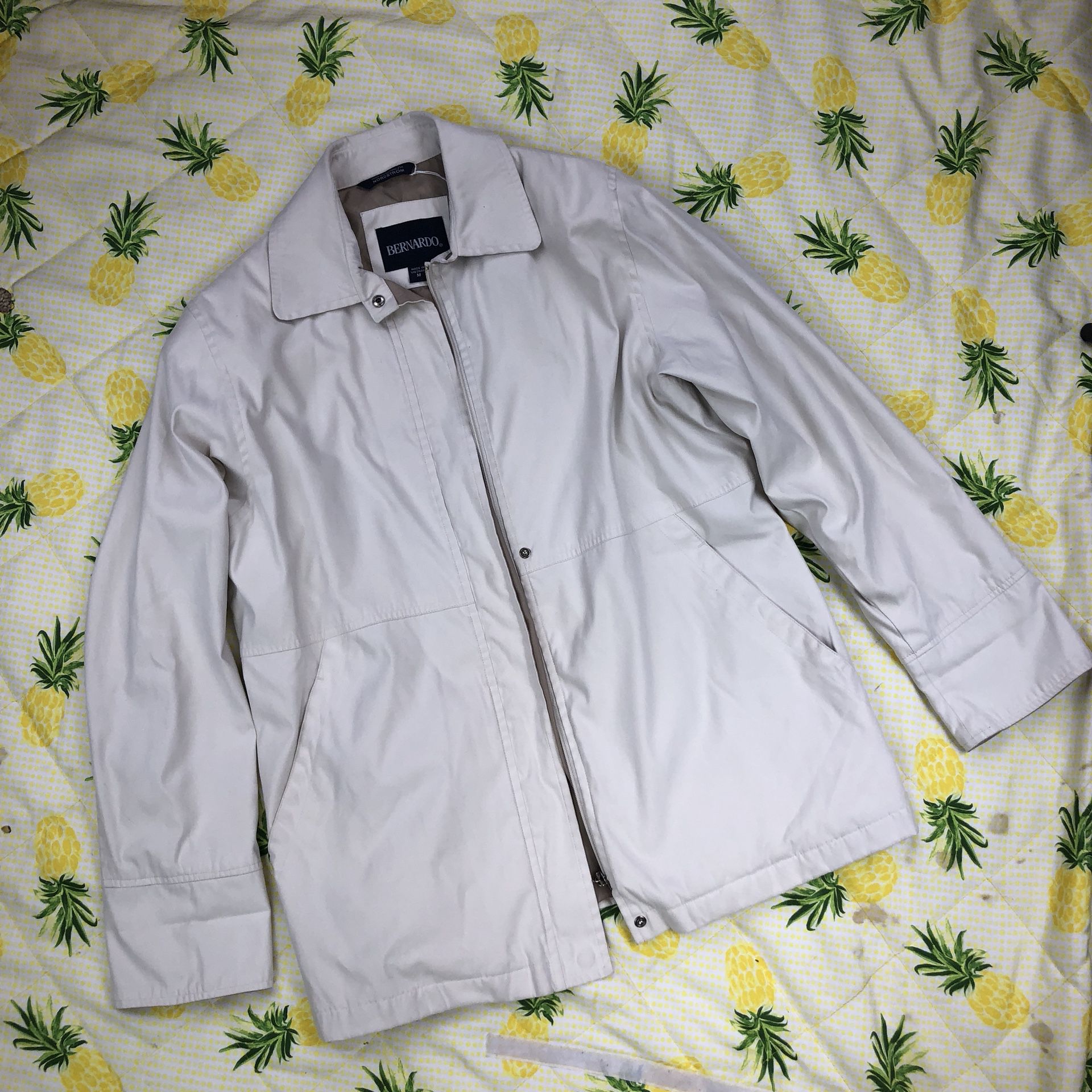 👔 Vintage 90's Bernardo for Nordstrom Zip Up Dress Jacket Offwhite Sz Medium 🏢