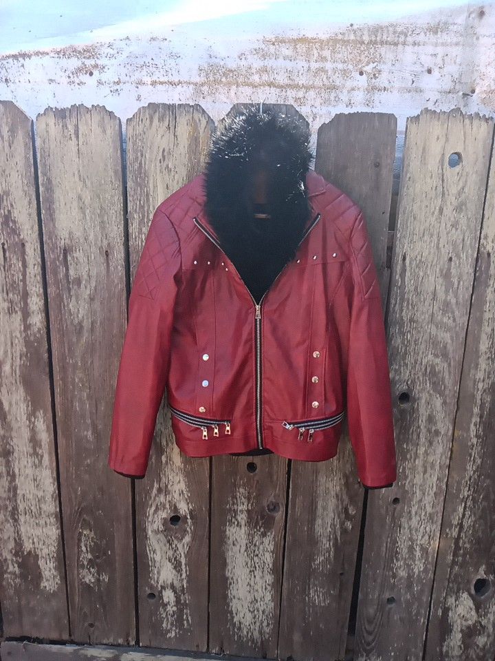 Red Punk Jacket Unisex Size Medium To Large