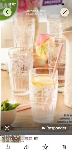 Set de 8 vasos  nuevos de Princess house