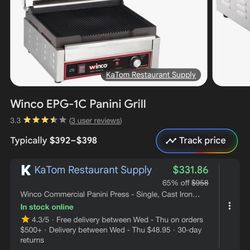 Winco Commercial Panini Grill