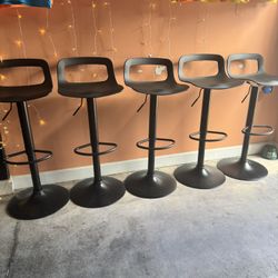 (6) Height adjustable Barstools 