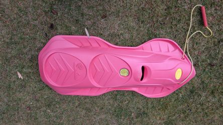 Kids Pink Snow Sled – Pull Rope Included
