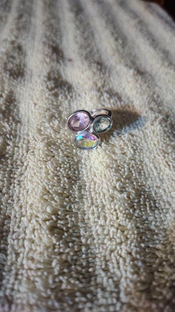 Women's Colorful Stones 925 Sterling Silver Ring