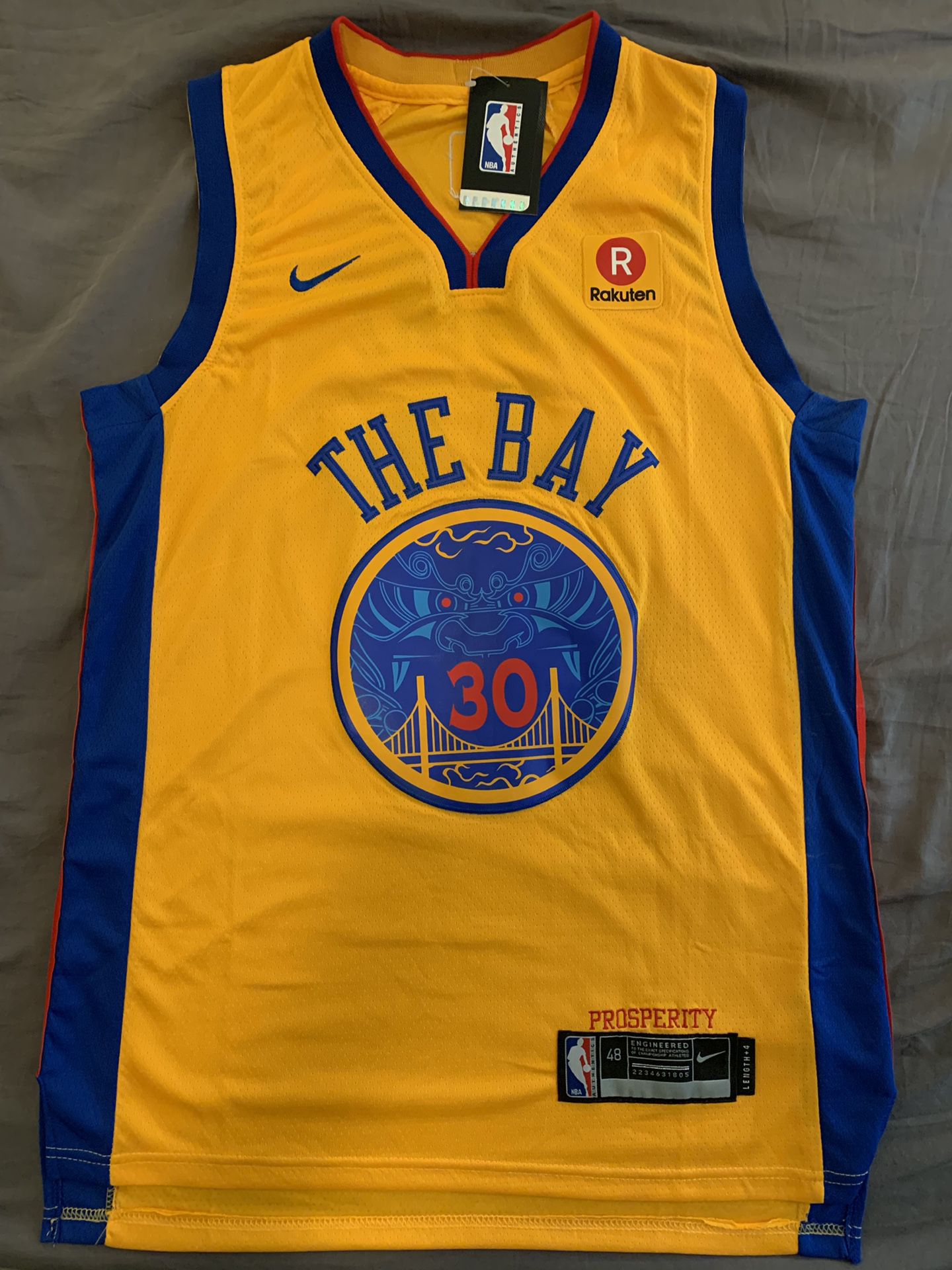 100% Authentic Steph Curry Yellow Warriors Stitched Jersey