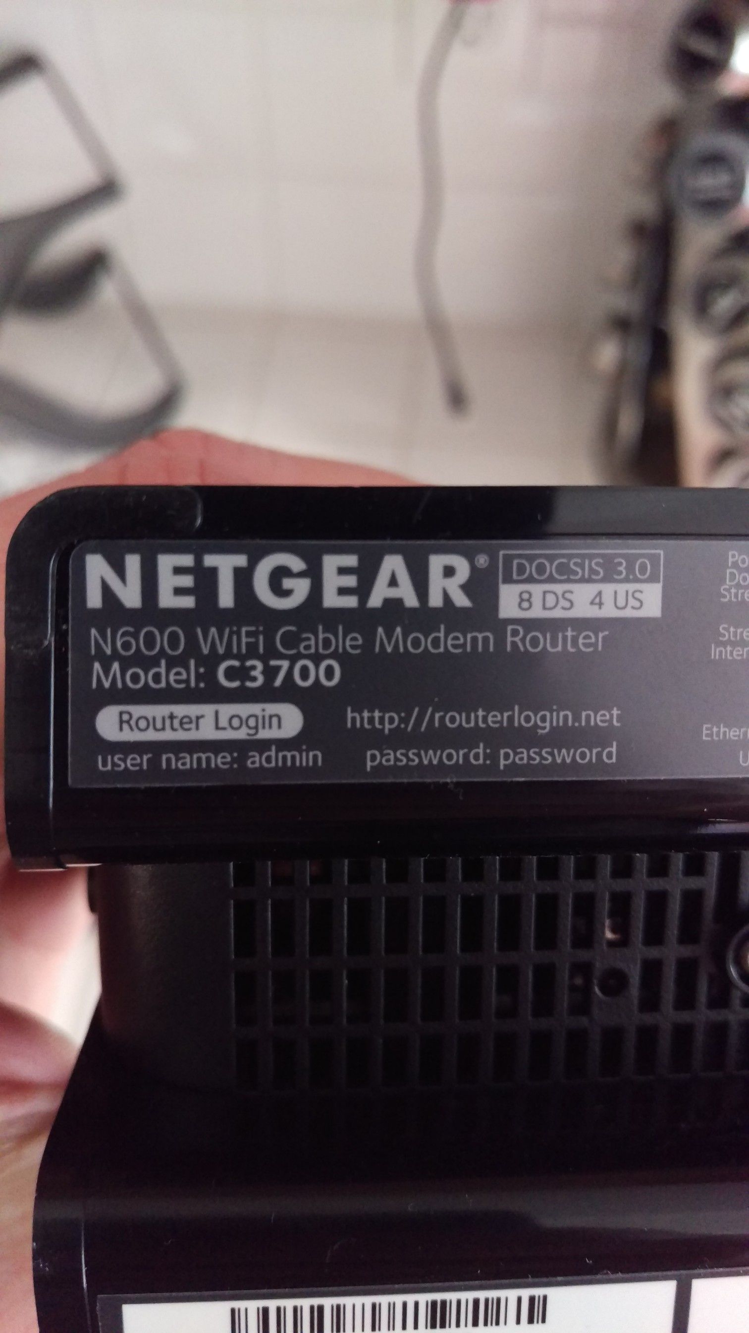 Netgear modem/router combo