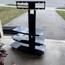 Metal And Glass Top TV Stand