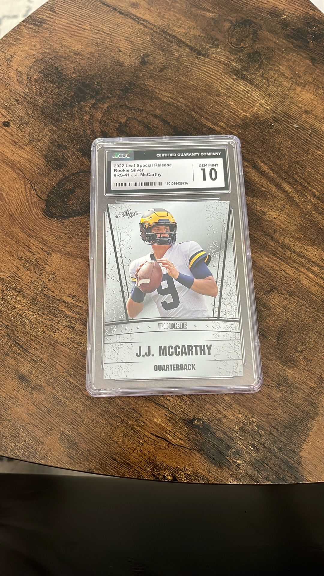 JJ McCarthy Graded College Card CGC 10