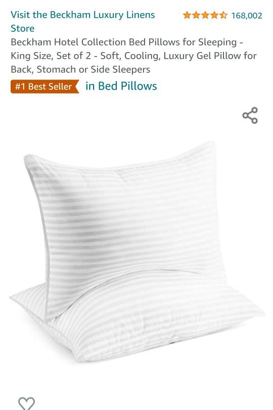 Beckham Hotel Collection Bed Pillows for Sleeping - King Size, Set of 2 -  Soft, Cooling, Luxury Gel Pillow for Back, Stomach or Side Sleepers for  Sale in Las Vegas, NV - OfferUp