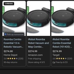 BRAND NEW/FACTORY SEALED/iRobot Roomba Combo Essential 13 in. Robotic Vacuum with Smart Nav-BLACK