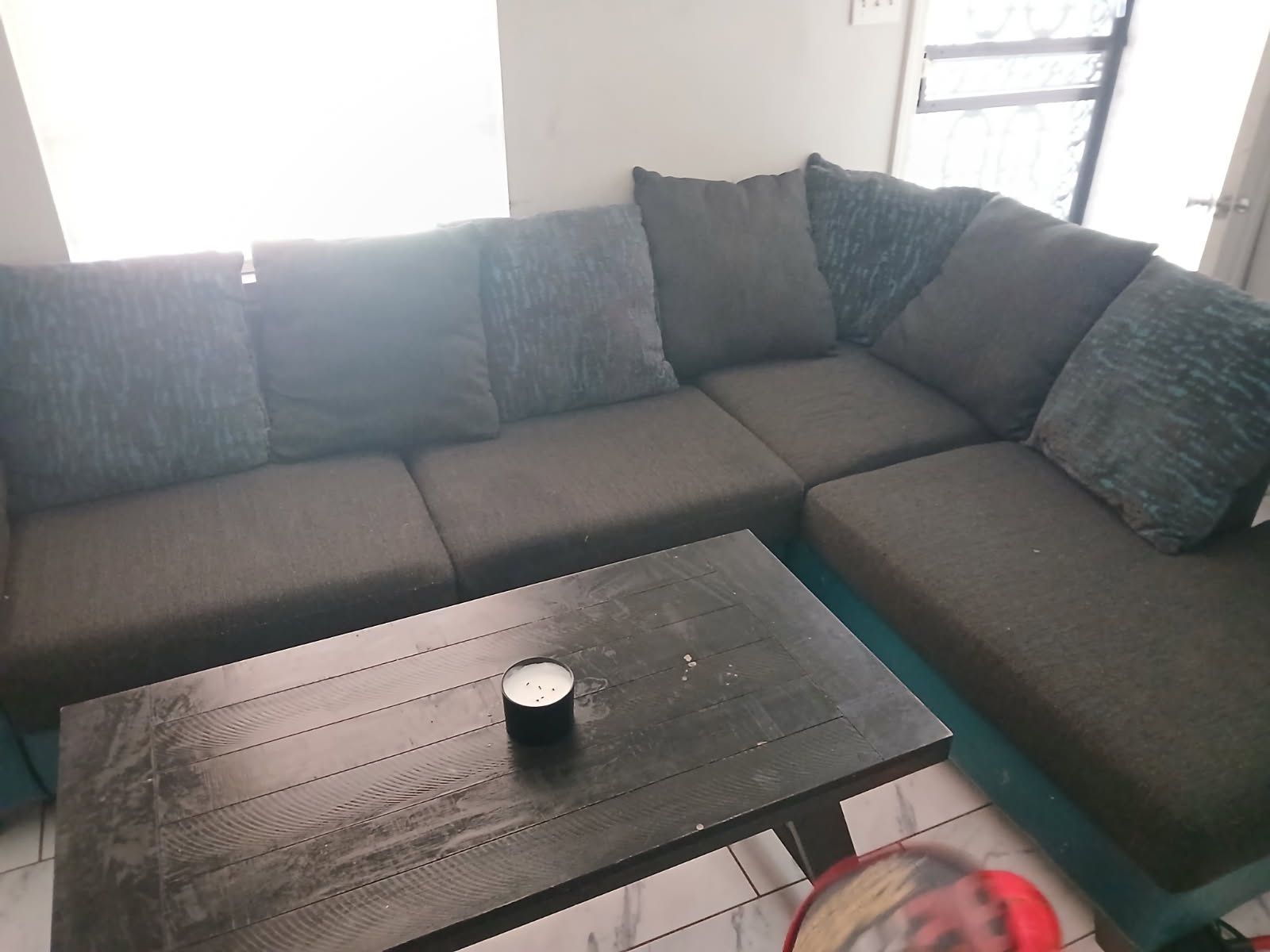 couch with coffee table & 2 side tables