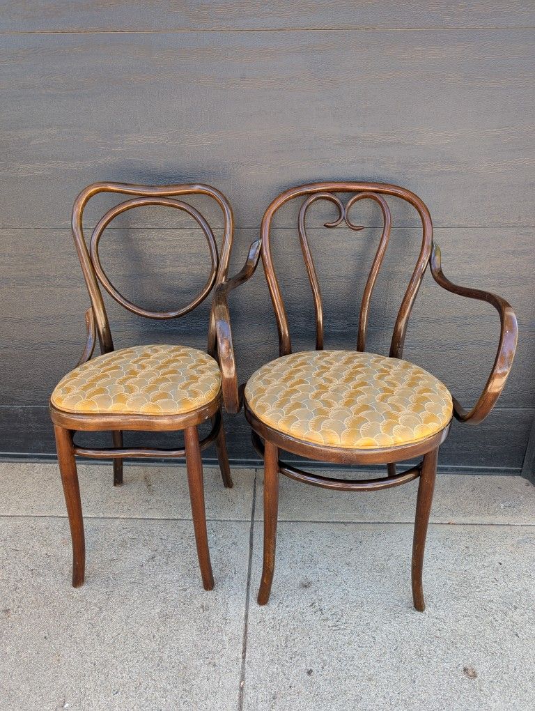 Set Of Two Vintage Antique Parlor Chairs 