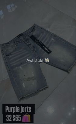 Purple jeans shorts