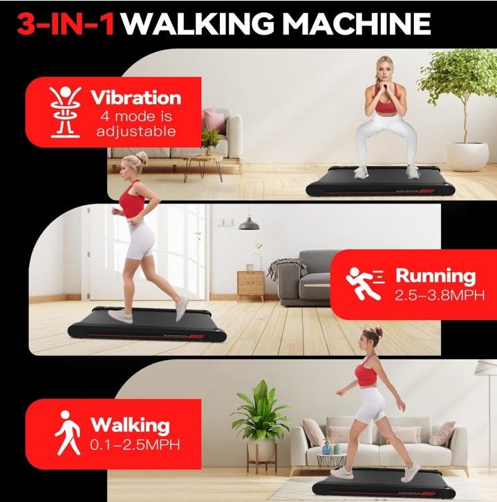 Brand New-in-box Walking Vibration Pad with APP, 3 in 1 Under Desk Treadmill