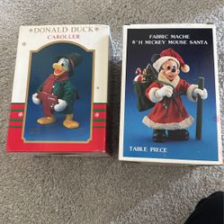 Kurt Adler Fabric Mache Mickey Santa And Donald Duck Carol let