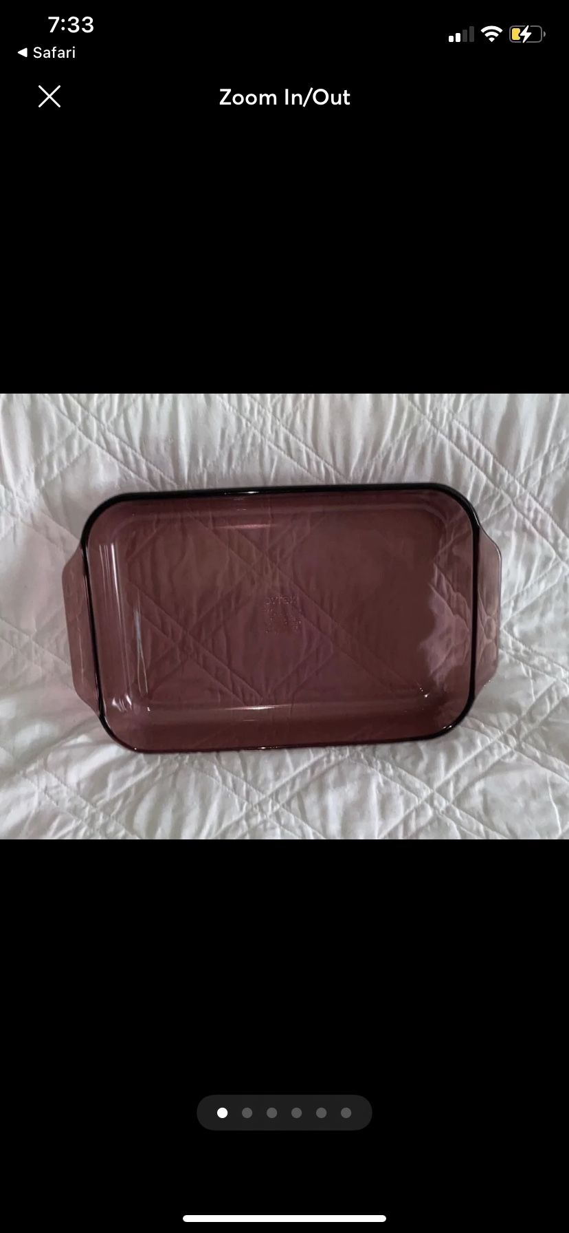 Vintage Purple Cranberry Amethyst Pyrex glass bakeware   13 x 9