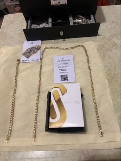 Cadena y pulsera Mónaco chain italiana 10 k