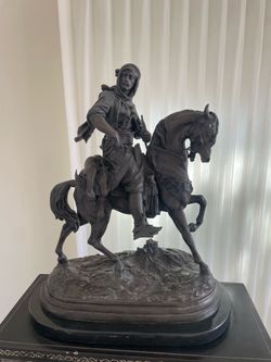 Antique French Bronze Sculpture of Arab Horseman on Horseback